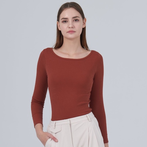 [7305] 7305一字領美型長袖 BRA TOP