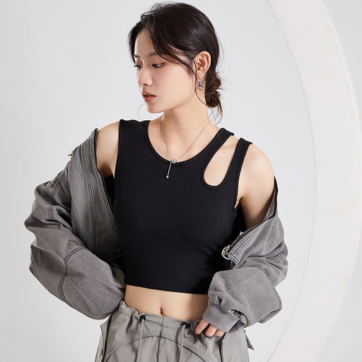 [ADK40] ADK40 羅紋水滴領設計修身美型 BRA TOP